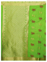 Mimosa Womens Art Silk Saree Kanjivaram Olive Color