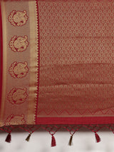 Mimosa Womens Art Silk Saree Kanjivaram Maroon Color