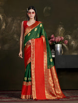 Mimosa Women's Woven Design Kanjivaram Style Art Silk Saree With Blouse Piece : SA0000869BG