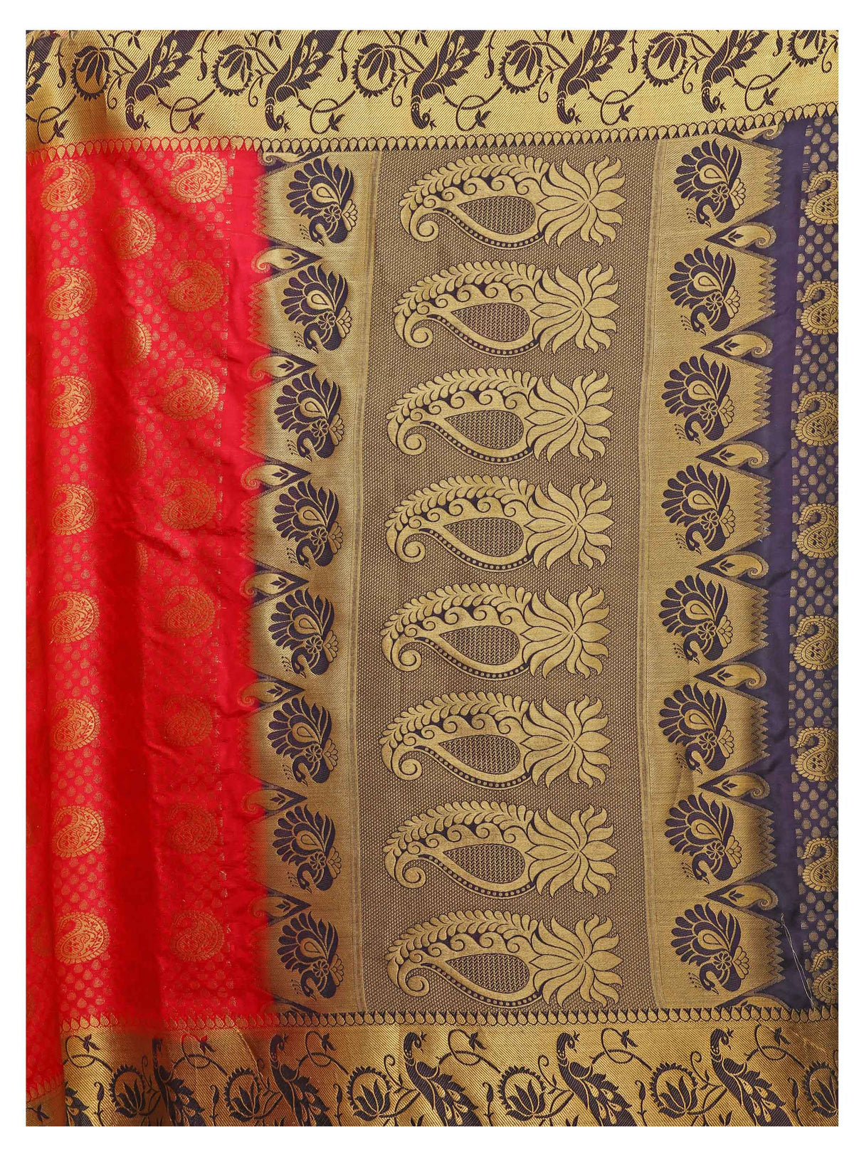 Mimosa Womens Art Silk Saree Kanjivaram Strawberry Color