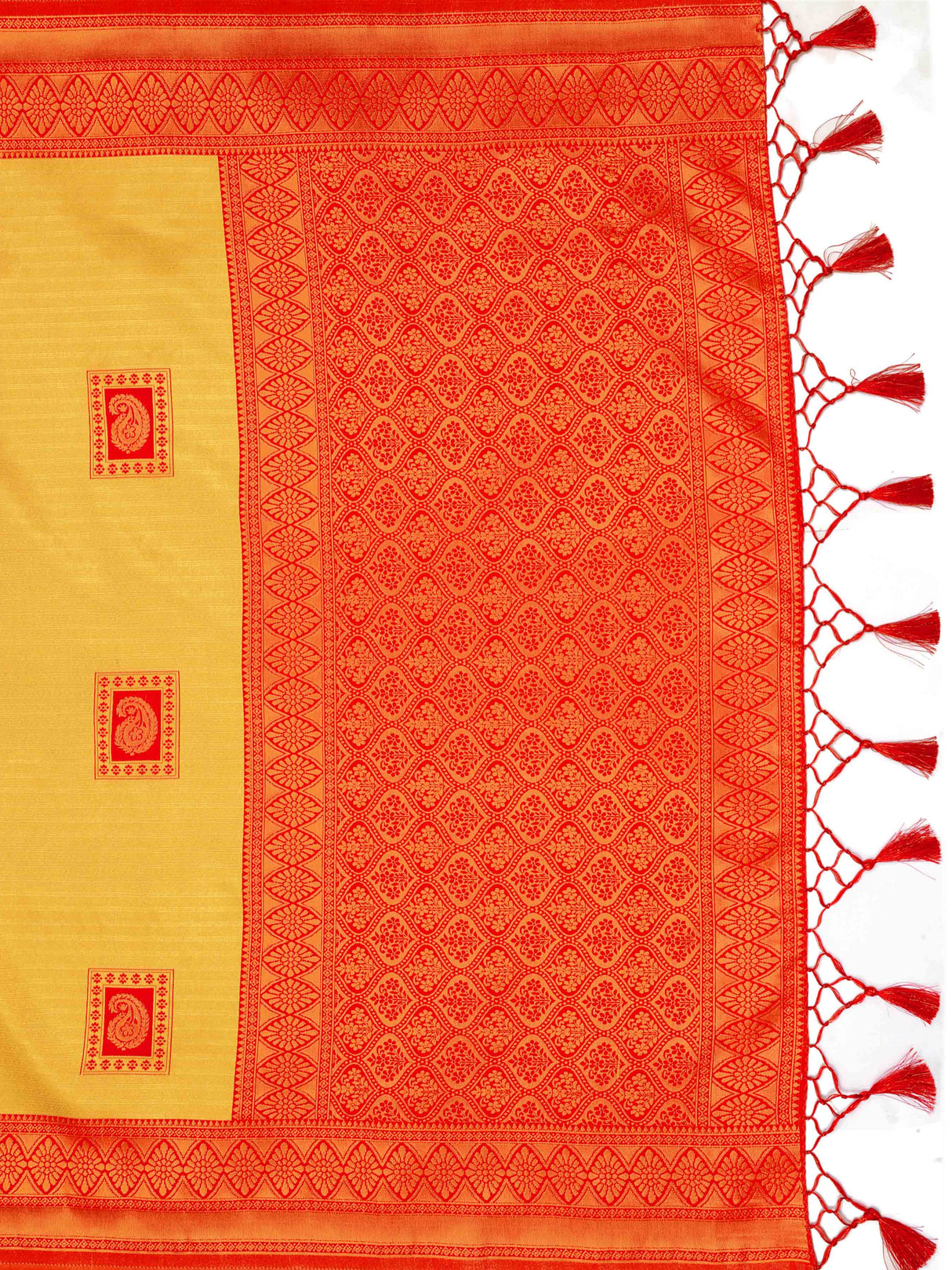 Mimosa Women's Woven Design Kanjivaram Art Silk Saree With Blouse Piece : SA0000898GD