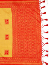 Mimosa Women's Woven Design Kanjivaram Art Silk Saree With Blouse Piece : SA0000898GD