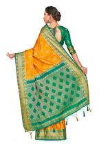 Mimosa Womens Art Silk Saree Kanjivaram Gold Color