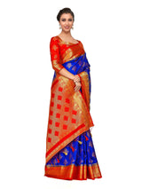 Mimosa Womens Art Silk Saree Kanjivaram Royal Blue Color