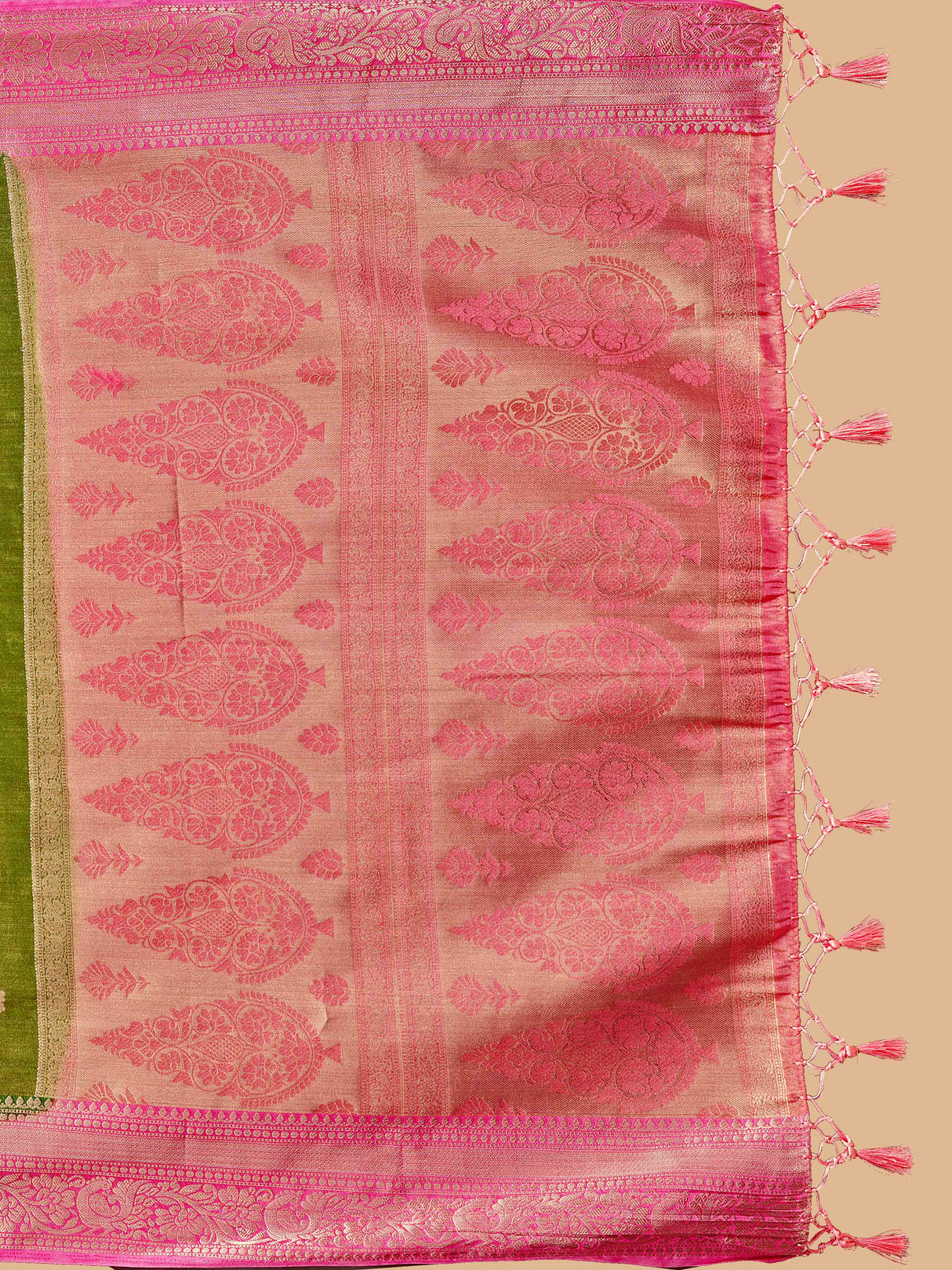 Mimosa Women's Woven Design Kanjivaram Style Art Silk Saree With Blouse Piece : SA0000394GRNFREE