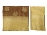 Mimosa Womens Art Silk Saree Kanjivaram Brown Color