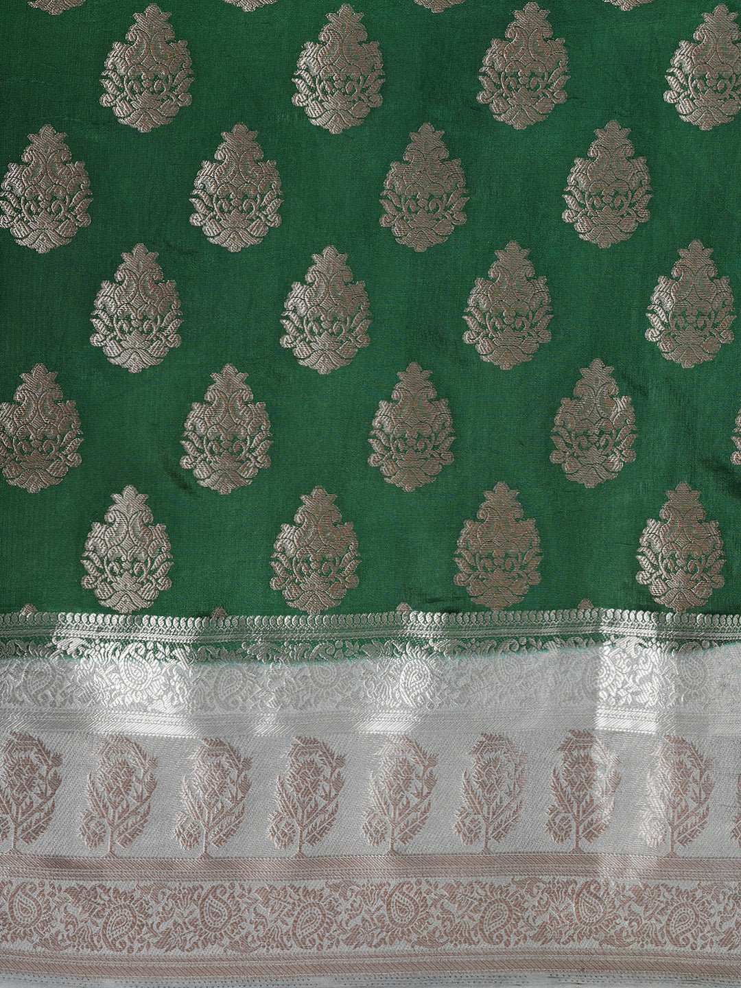 Mimosa Womens Art Silk Saree Kanjivaram Green Color