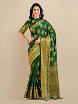 Mimosa Womens Art Silk Saree Kanjivaram BGreen Color