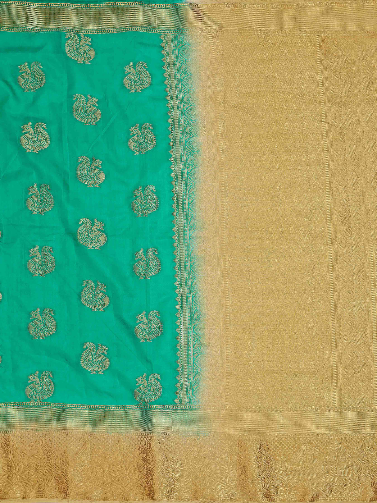 Mimosa Womens Art Silk Saree Kanjivaram Rama Color