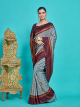 Mimosa Women's Woven Design Kanjivaram Style Art Silk Saree With Blouse Piece : SA00001387GYFREE