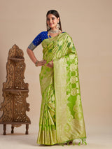 Mimosa Women's Woven Design Banarasi Organza Saree With Blouse Piece : SA00001160PS