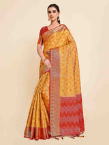 Mimosa Womens Art Silk Saree Kanjivaram Mustard Color