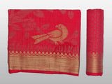 Mimosa Womens Art Silk Saree Kanjivaram Red Color