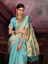 Mimosa Women's Woven Design Kanjivaram Art Silk Saree With Blouse Piece : SA0000905AN