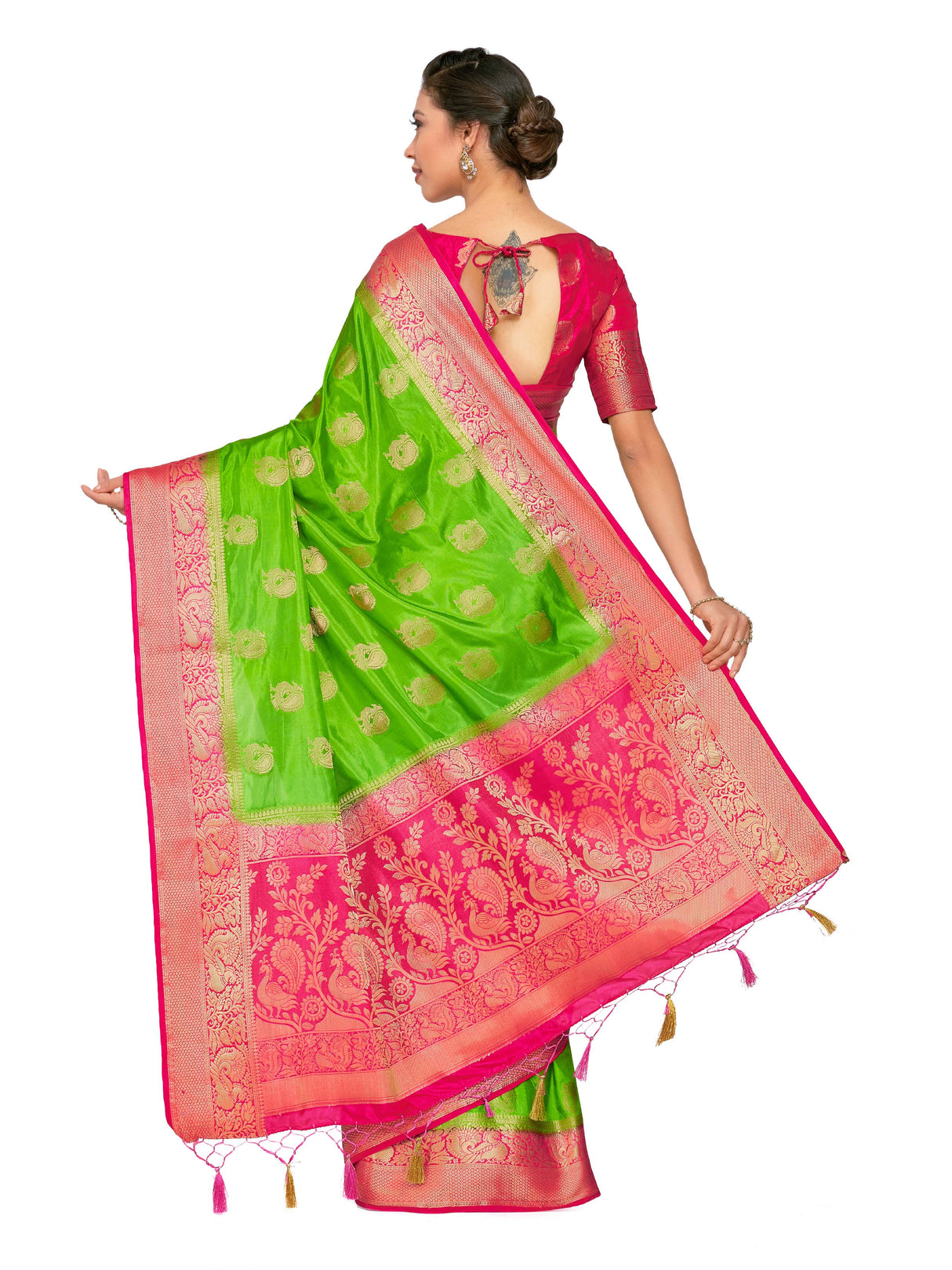 Mimosa Womens Art Silk Saree Kanjivaram Liril Color