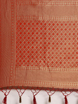 Mimosa Womens Art Silk Saree Kanjivaram Red Color