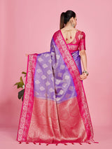 Mimosa Women's Woven Design Kanjivaram Style Art Silk Saree With Blouse Piece : SA0000393RBFREE