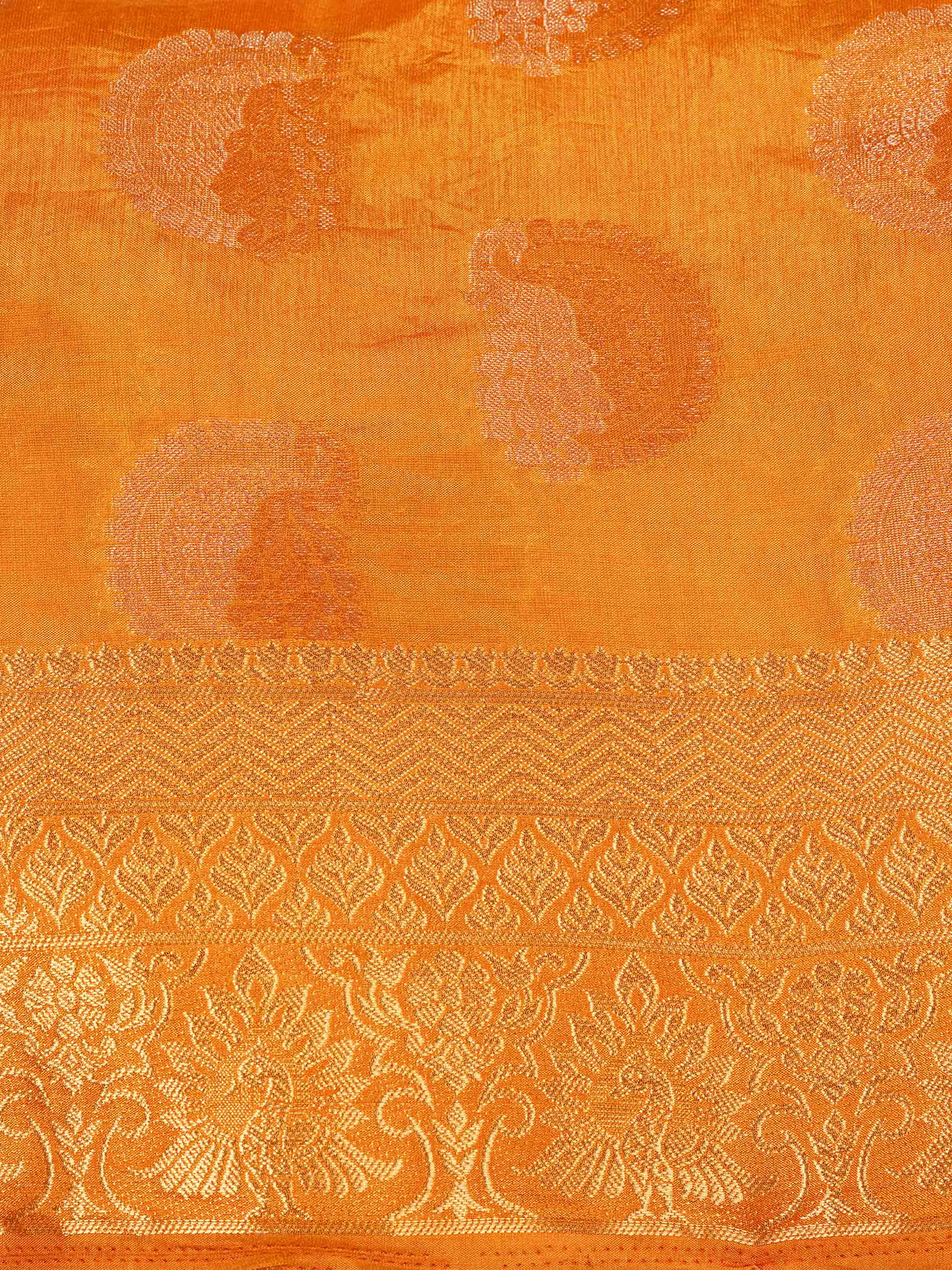 Mimosa Womens Art Silk Saree Kanjivaram Mustard Color