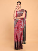 Mimosa Women's Woven Design Kanjivaram Art Silk Saree With Blouse Piece : SA00001118MRFREE