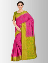 Mimosa Womens Art Silk Saree Patola Rani Color