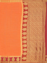 Mimosa Womens Art Silk Saree Kanjivaram style Peach Color