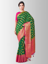 Mimosa Womens Art Silk Saree Kanjivaram BGreen Color