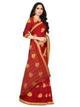 Mimosa Womens Crepe Saree Mysore Silk Maroon Color