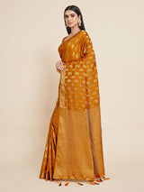 Mimosa Womens Art Silk Saree Kanjivaram Mustard Color