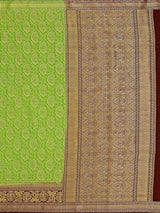 Mimosa Womens Art Silk Saree Kanjivaram Olive Color