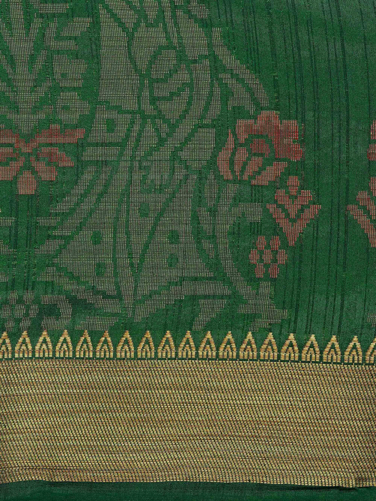 Mimosa Womens Art Silk Saree Kanjivaram Green Color