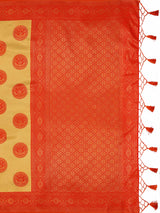 Mimosa Women's Woven Design Kanjivaram Art Silk Saree With Blouse Piece : SA0000889GD