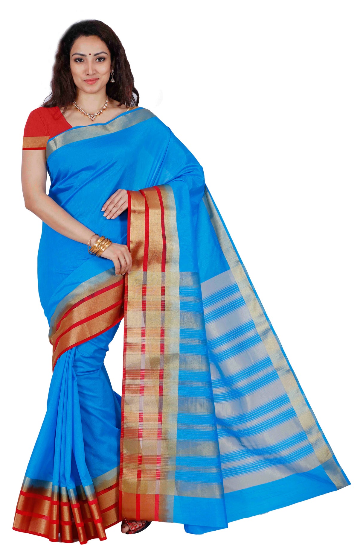 Mimosa Womens Art Silk Saree Kanjivaram Ananda Color