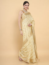 Mimosa Womens Art Silk Saree Kasavu Cream Color