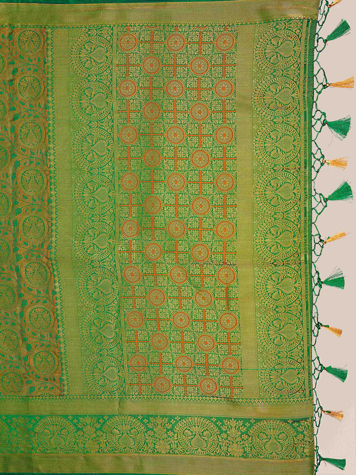 Mimosa Womens Art Silk Saree Kanjivaram Green Color