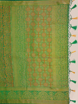 Mimosa Womens Art Silk Saree Kanjivaram Green Color