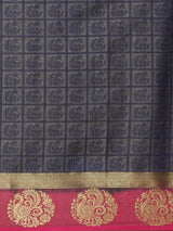 Mimosa Womens Art Silk Saree Kanjivaram Navy Blue Color