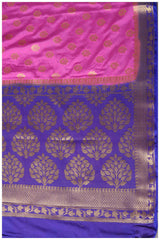 Mimosa Womens Crepe Saree Mysore Silk Pink Color