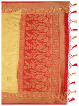 Mimosa Womens Art Silk Saree Kanjivaram Chiku Color