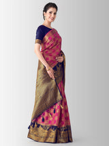 Mimosa Womens Art Silk Saree Patola Rani Color