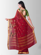 Mimosa Womens Chiffon Saree Banarasi Maroon Color