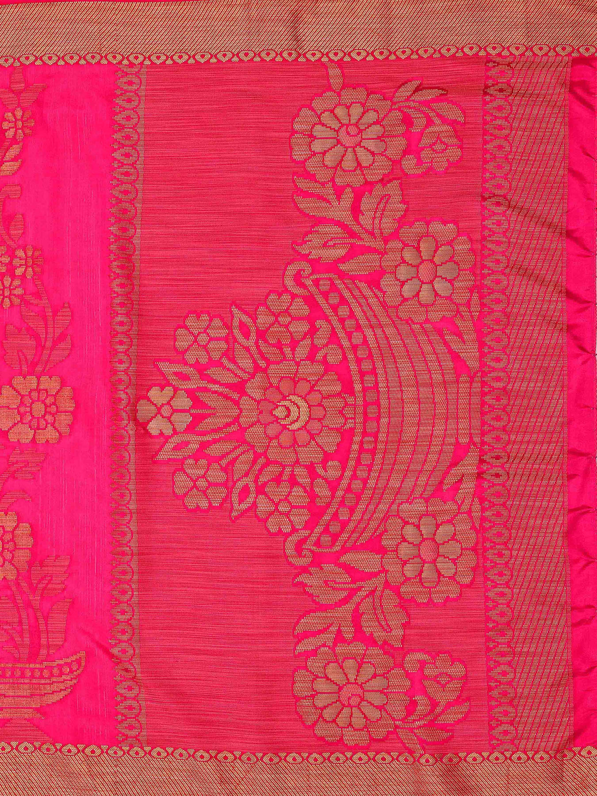 Mimosa Womens Art Silk Saree Kanjivaram Strawberry Color