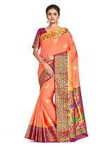 Mimosa Womens Art Silk Saree Dharmavaram Peach Color