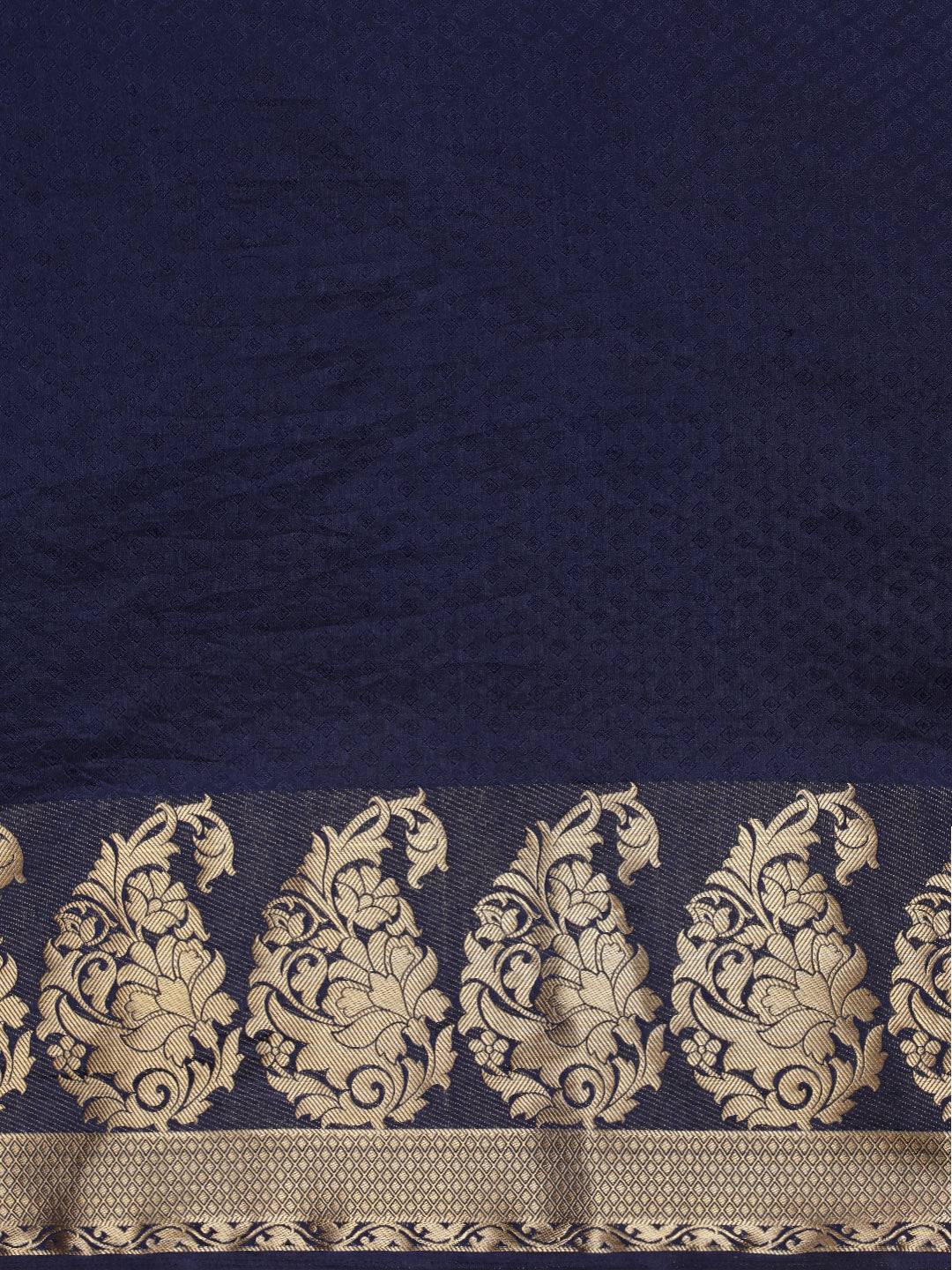 Mimosa Womens Art Silk Saree Kanjivaram style Navy Blue Color