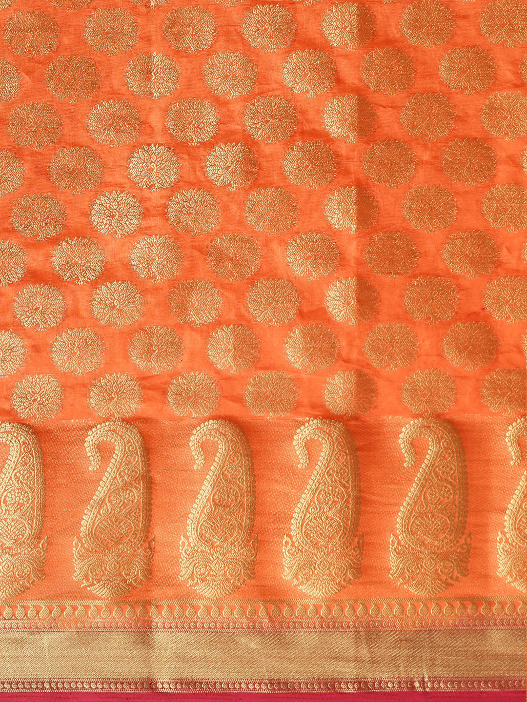 Mimosa Womens Art Silk Saree Kanjivaram Peach Color