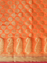 Mimosa Womens Art Silk Saree Kanjivaram Peach Color