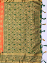 Mimosa Womens Art Silk Saree Kanjivaram Peach Color