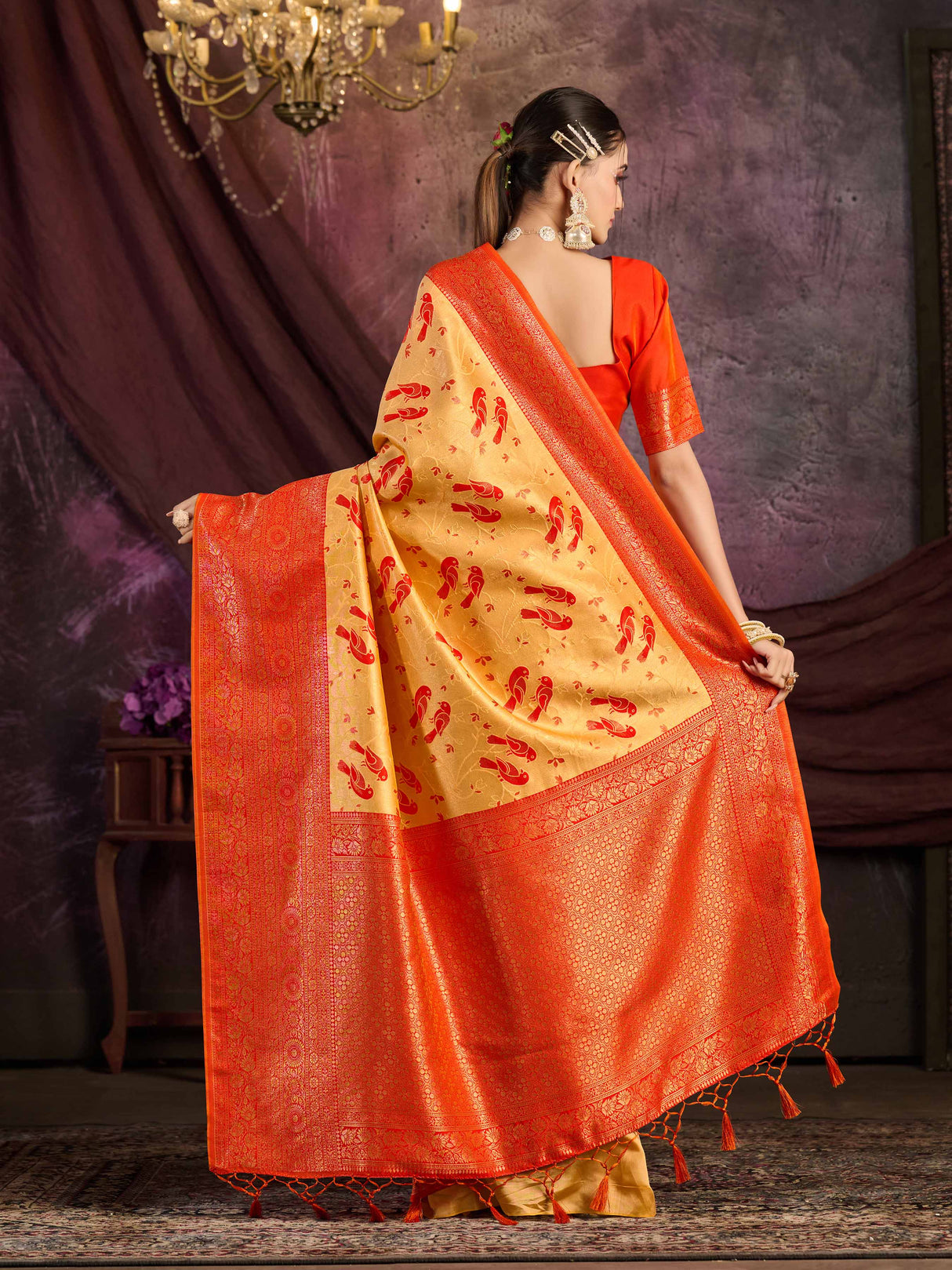 Mimosa Women's Woven Design Kanjivaram Art Silk Saree With Blouse Piece : SA0000899PC