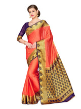 Mimosa Womens Crepe Saree Mysore Silk Peach Color