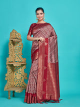 Mimosa Women's Woven Design Kanjivaram Style Art Silk Saree With Blouse Piece : SA00001252MRFREE