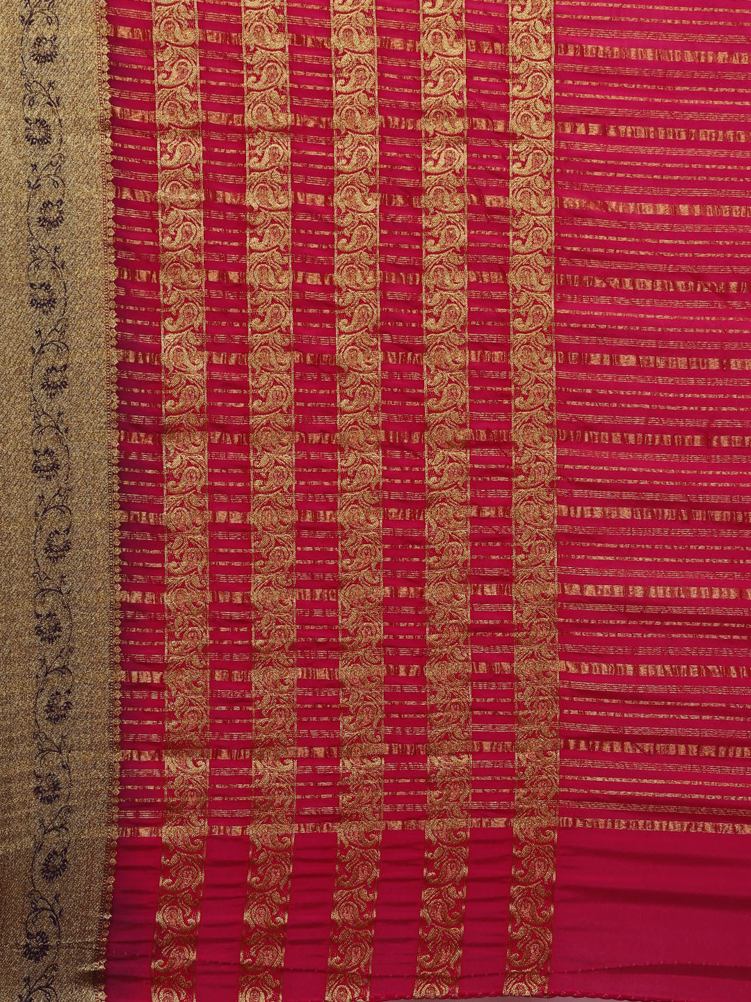 Mimosa Womens Crepe Saree Mysore Silk style Pink Color